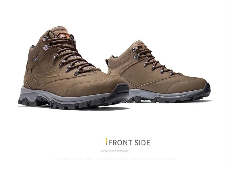 CAMEL Outdoor Sports High-Top Chaussures de randonnée en cuir pour hommes Imperméable Antidérapant Respirant Bottes de trekking d'escalade