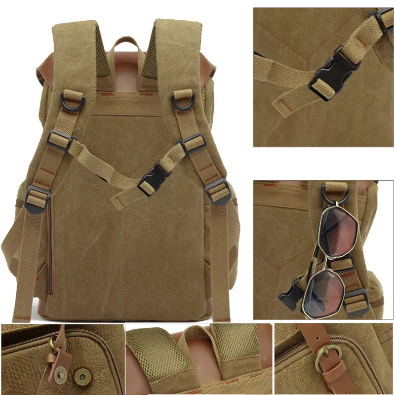 Canvas School Backpack For Men Women