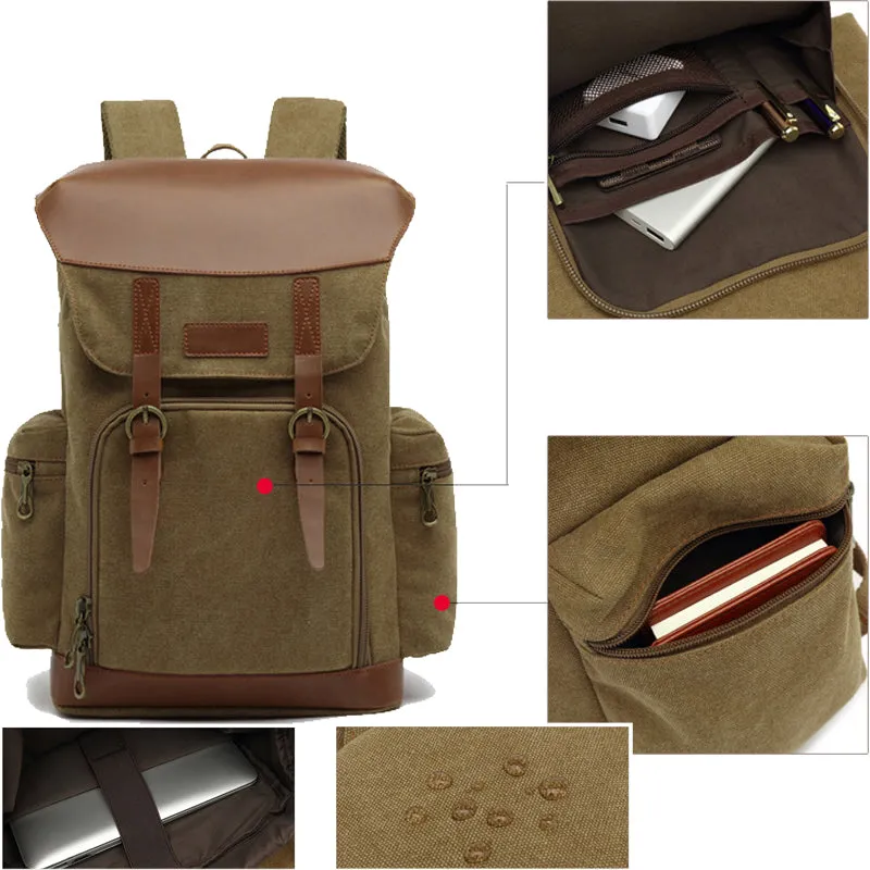 Canvas School Backpack For Men Women