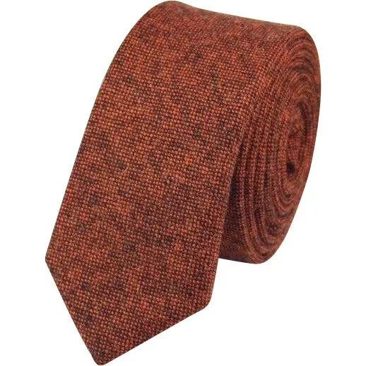 Charlie Burnt Orange Skinny Wool Tie