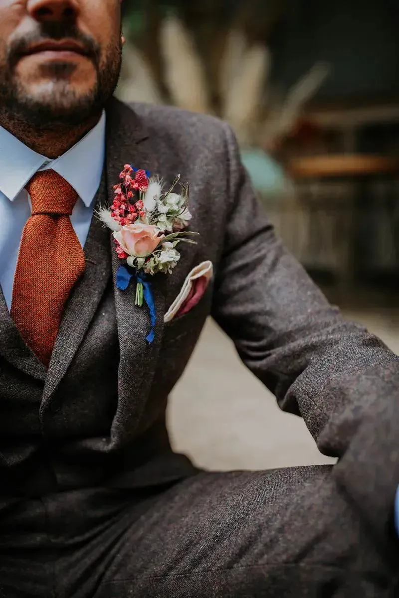 Charlie Burnt Orange Skinny Wool Tie