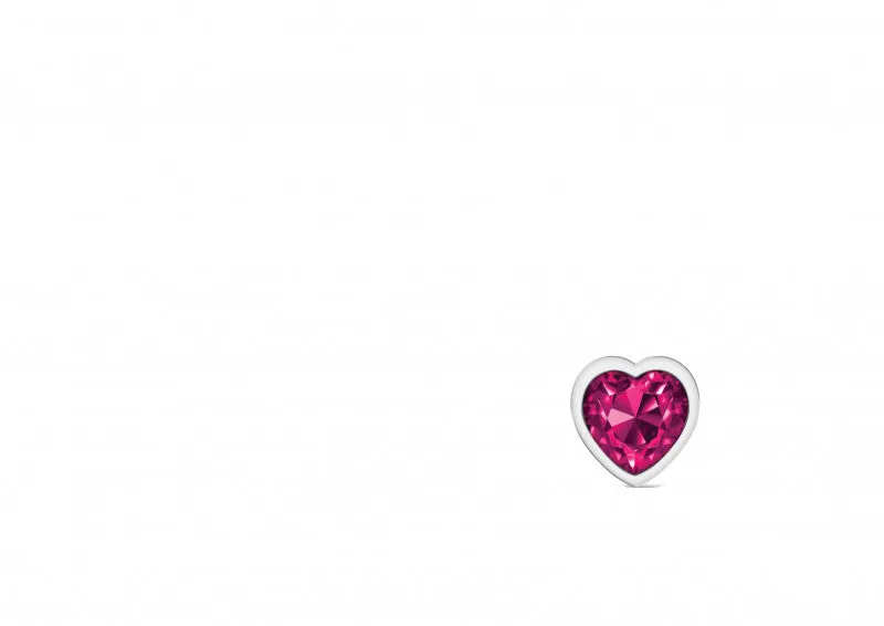 Cheeky Charms - Silver Metal Butt Plug - Heart - Bright Pink - Large
