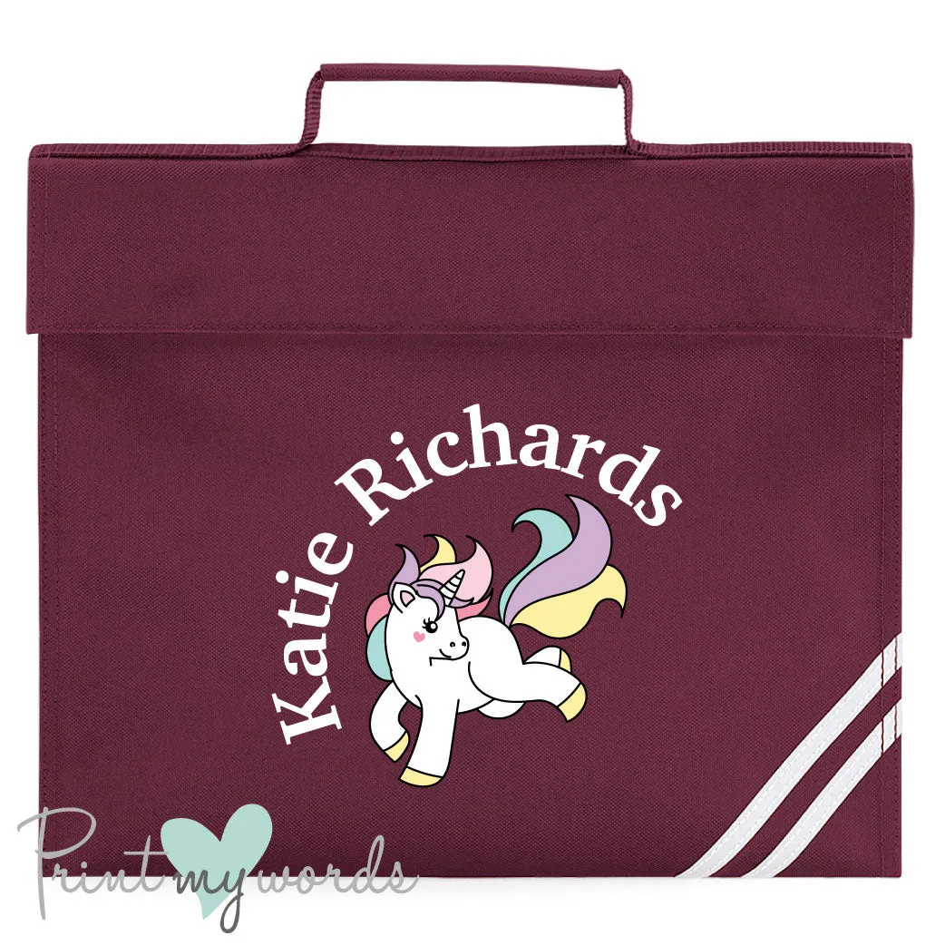 Children's Personalised Unicorn School Book Bag