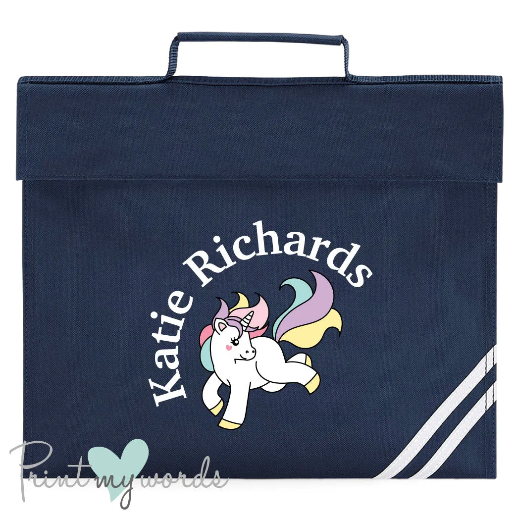 Children's Personalised Unicorn School Book Bag