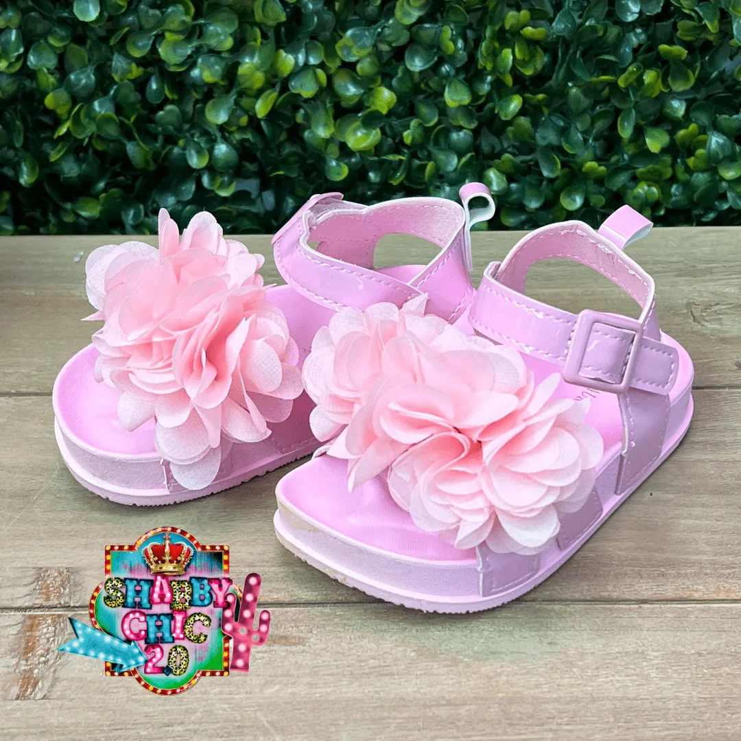 Children's Pink Sandal with Flower