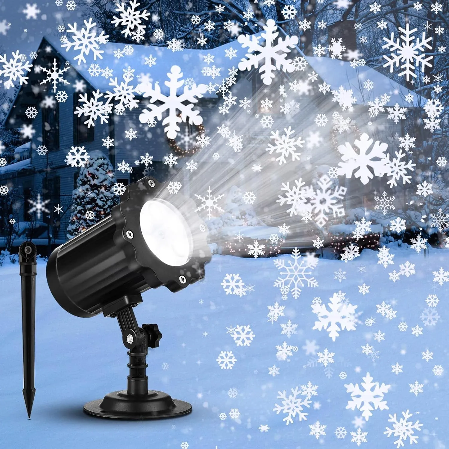 Christmas Projector Lights Outdoor Decoration - 2024 New Vivid Snowflake Led ...