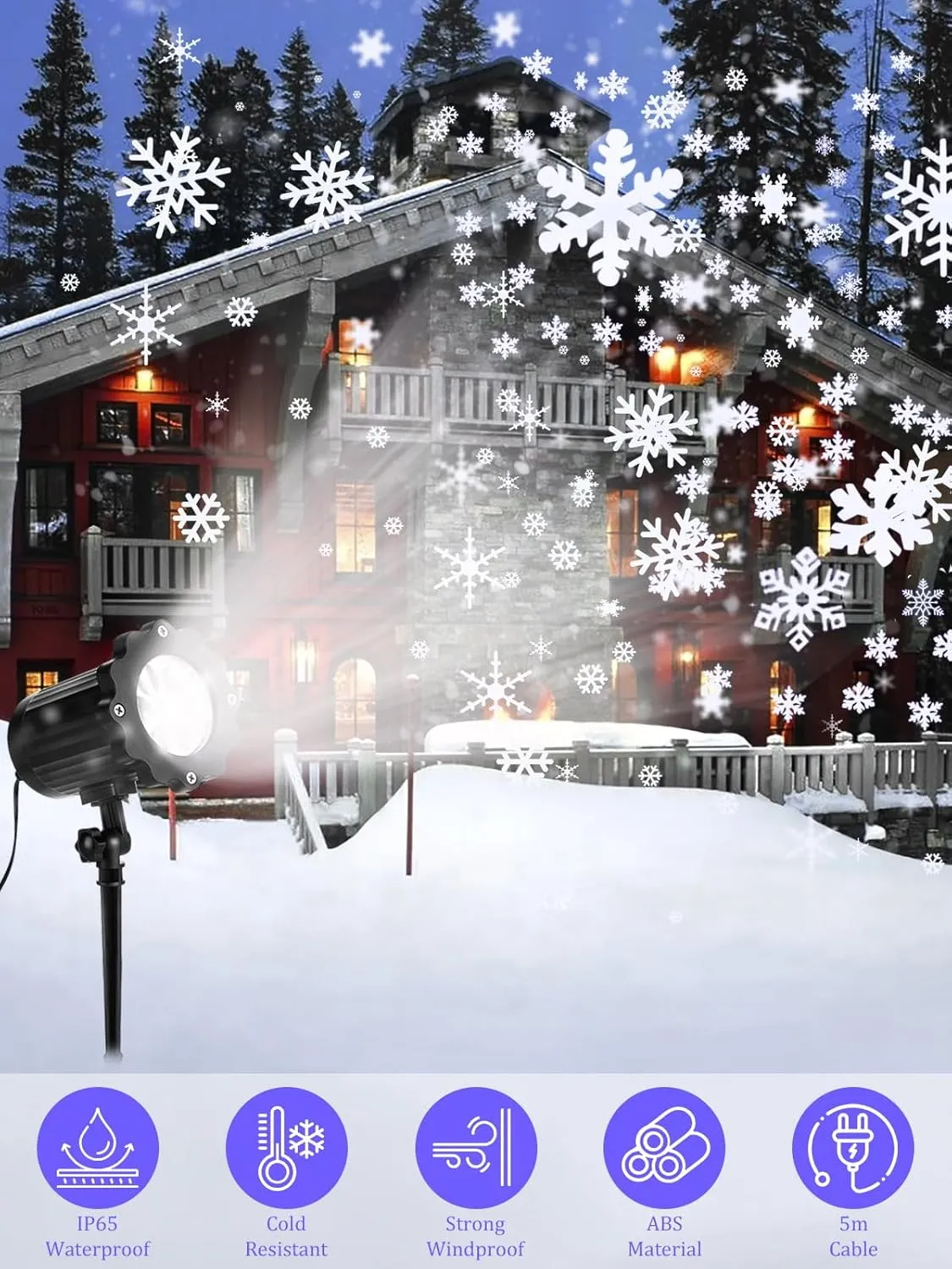Christmas Projector Lights Outdoor Decoration - 2024 New Vivid Snowflake Led ...