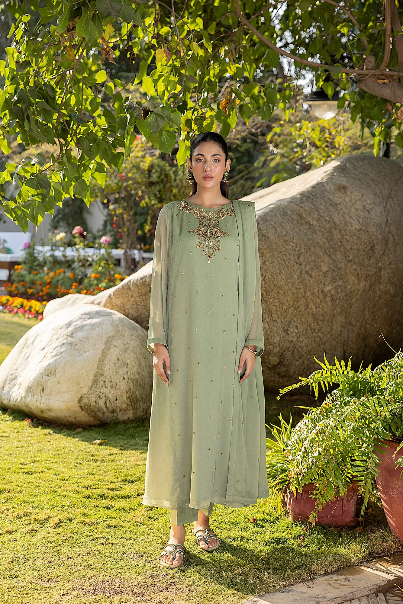 Classic Dhani Embroidered stitched 3-piece