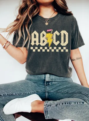 Comfort Colors or Bella Canvas ABCD Rocker School Tee/ Back To School Shirts