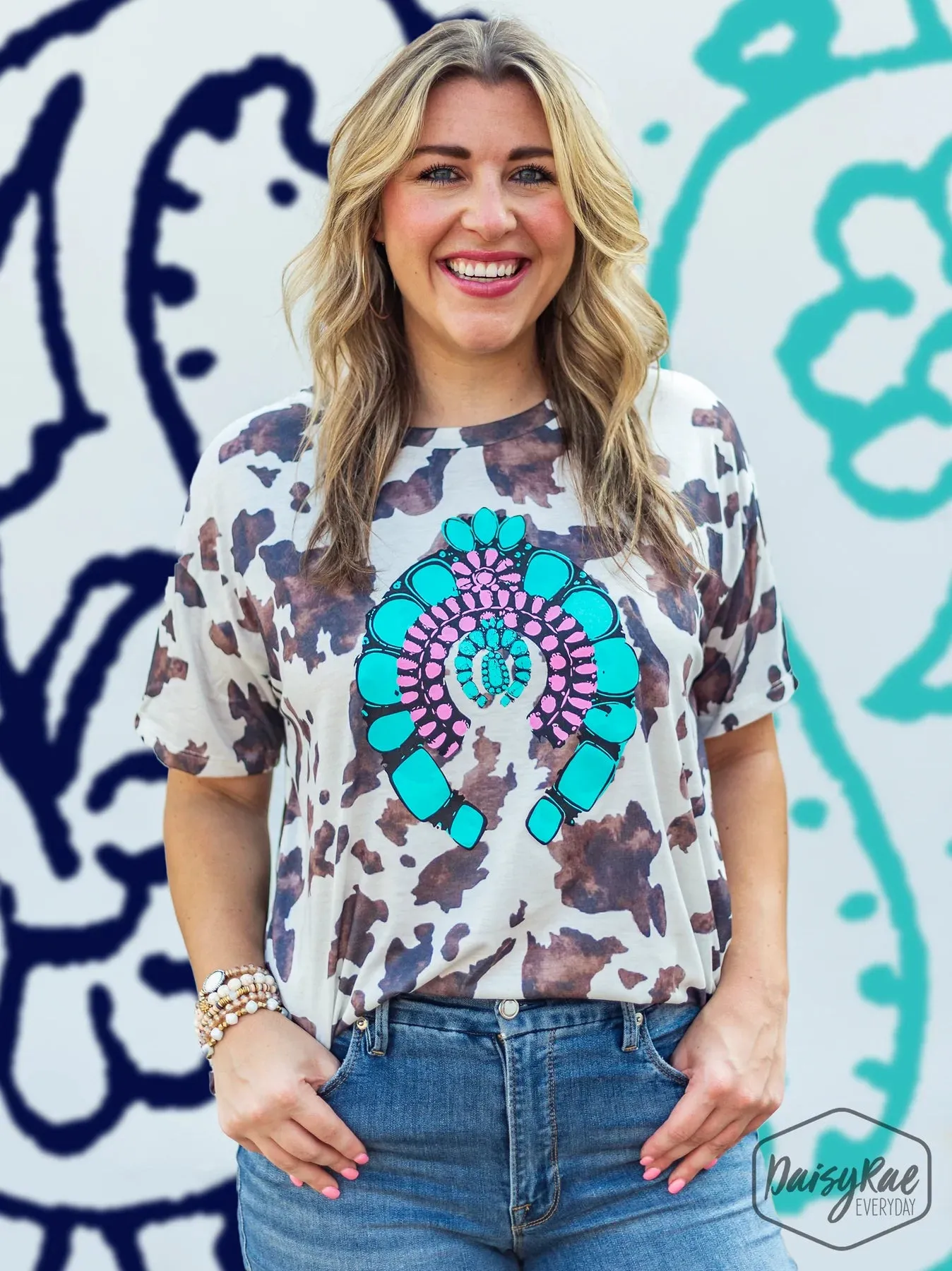 Cow Print Blossom T-Shirt