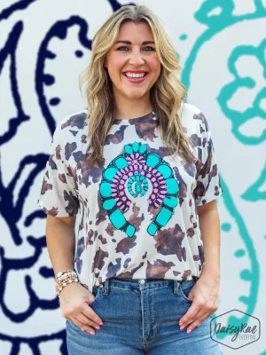 Cow Print Blossom T-Shirt