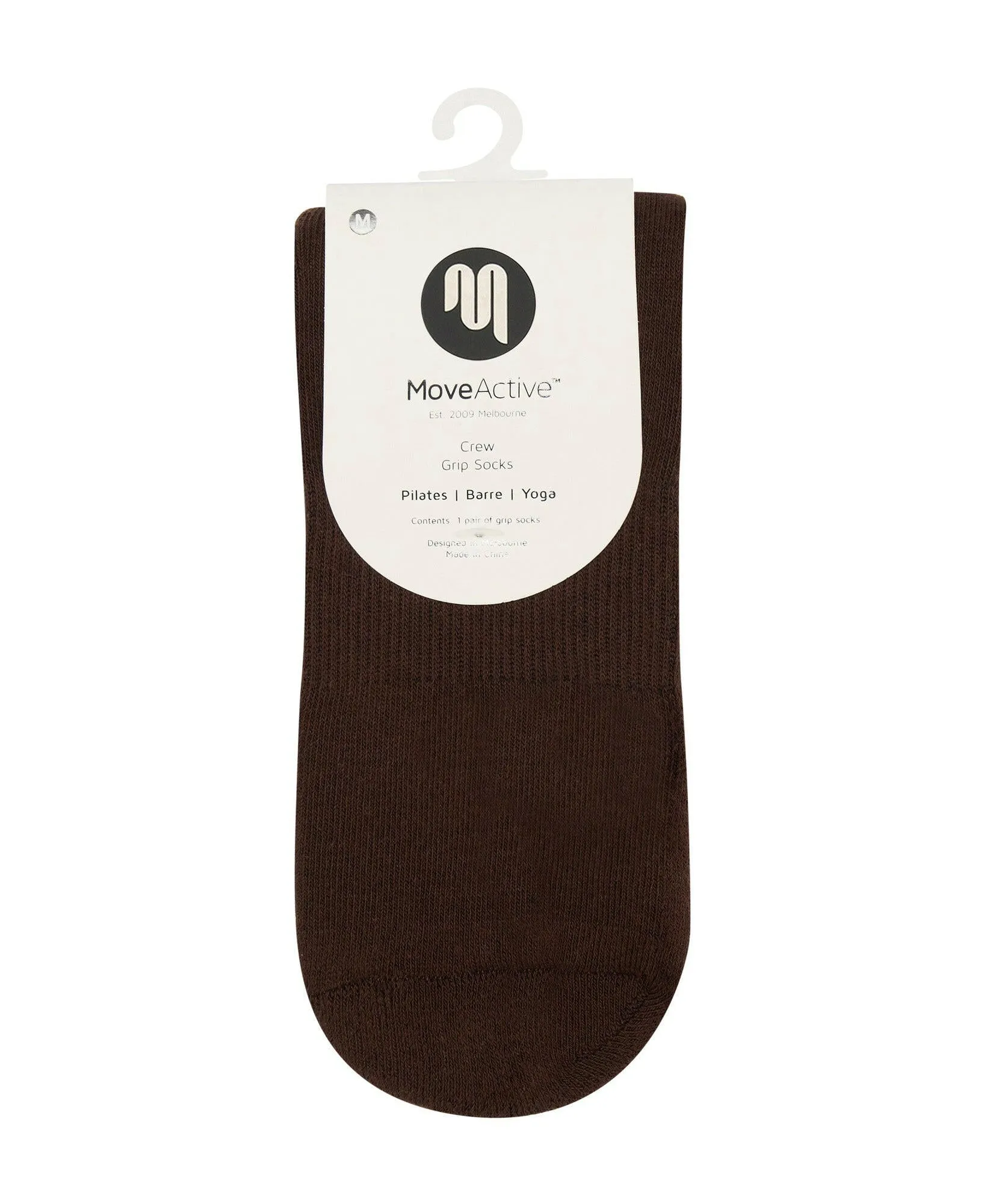 Crew Non Slip Grip Socks - Mocha Strokes