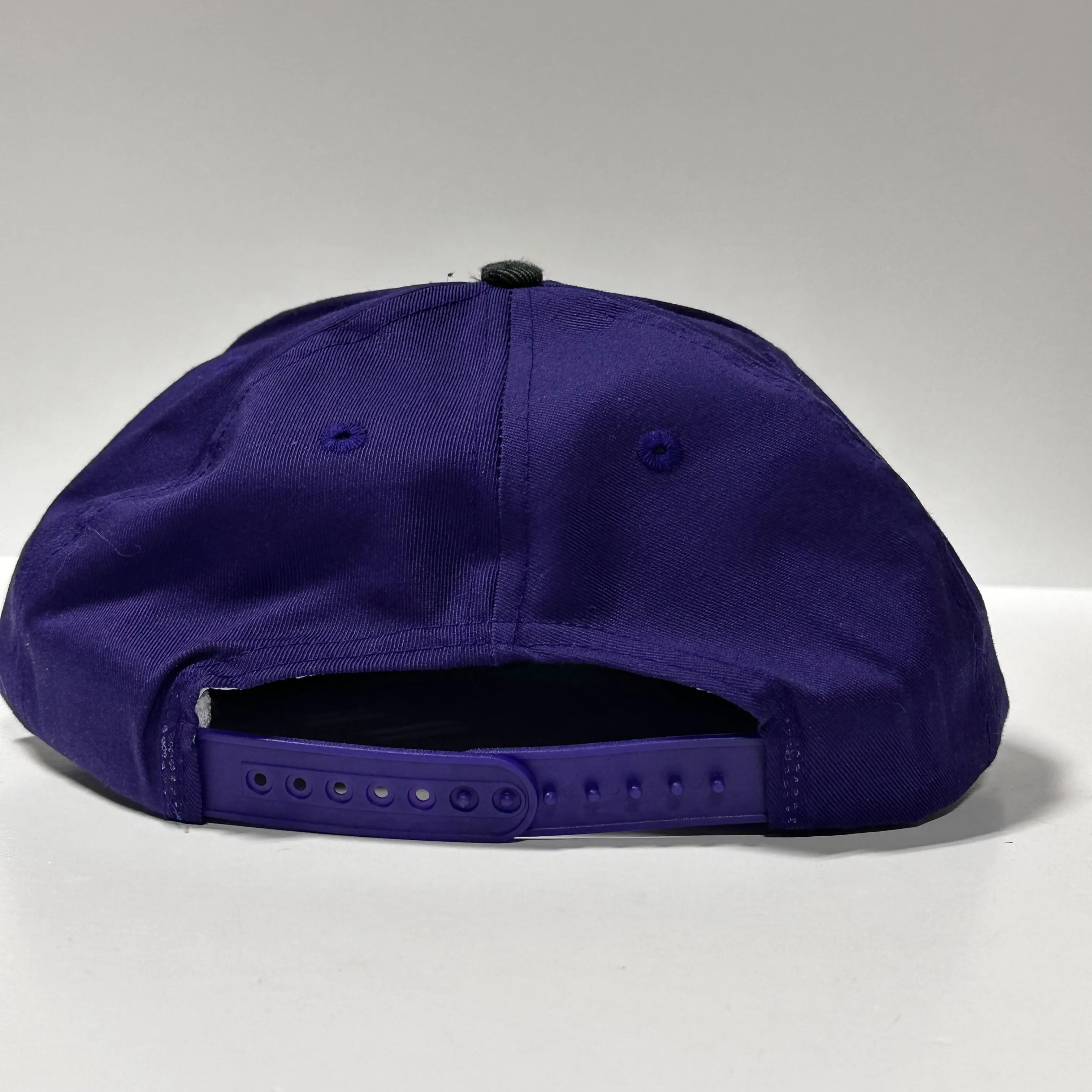 CROWN Vintage Purple Plaid Brim Mid Crown SnapBack Cap Hat Custom Embroidered