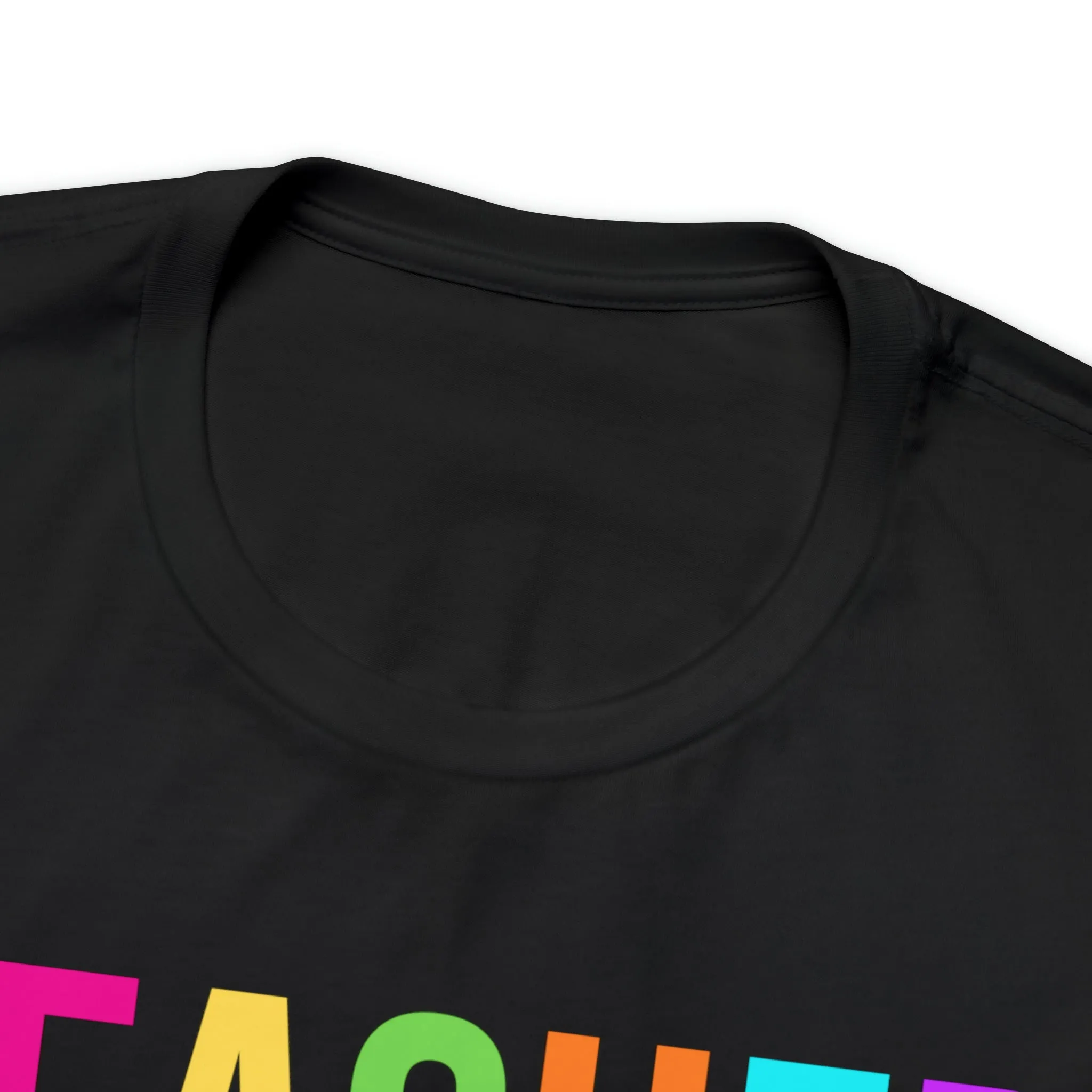 CUSTOM Multicolored Teacher Personalized T-Shirt | Teacher's School Tee |  Bella Canvas 3001 Unisex | School Short Sleeve Tshirt