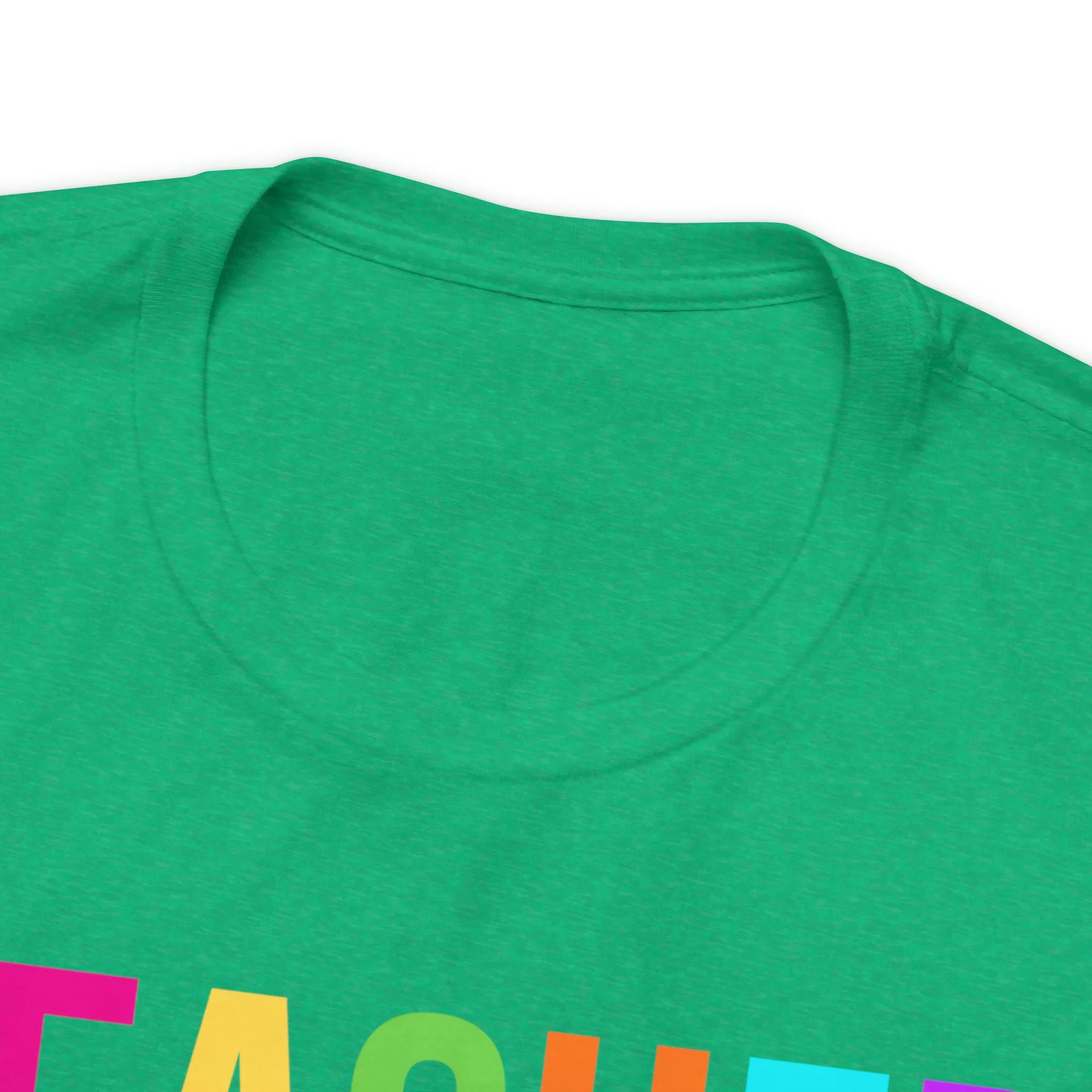 CUSTOM Multicolored Teacher Personalized T-Shirt | Teacher's School Tee |  Bella Canvas 3001 Unisex | School Short Sleeve Tshirt