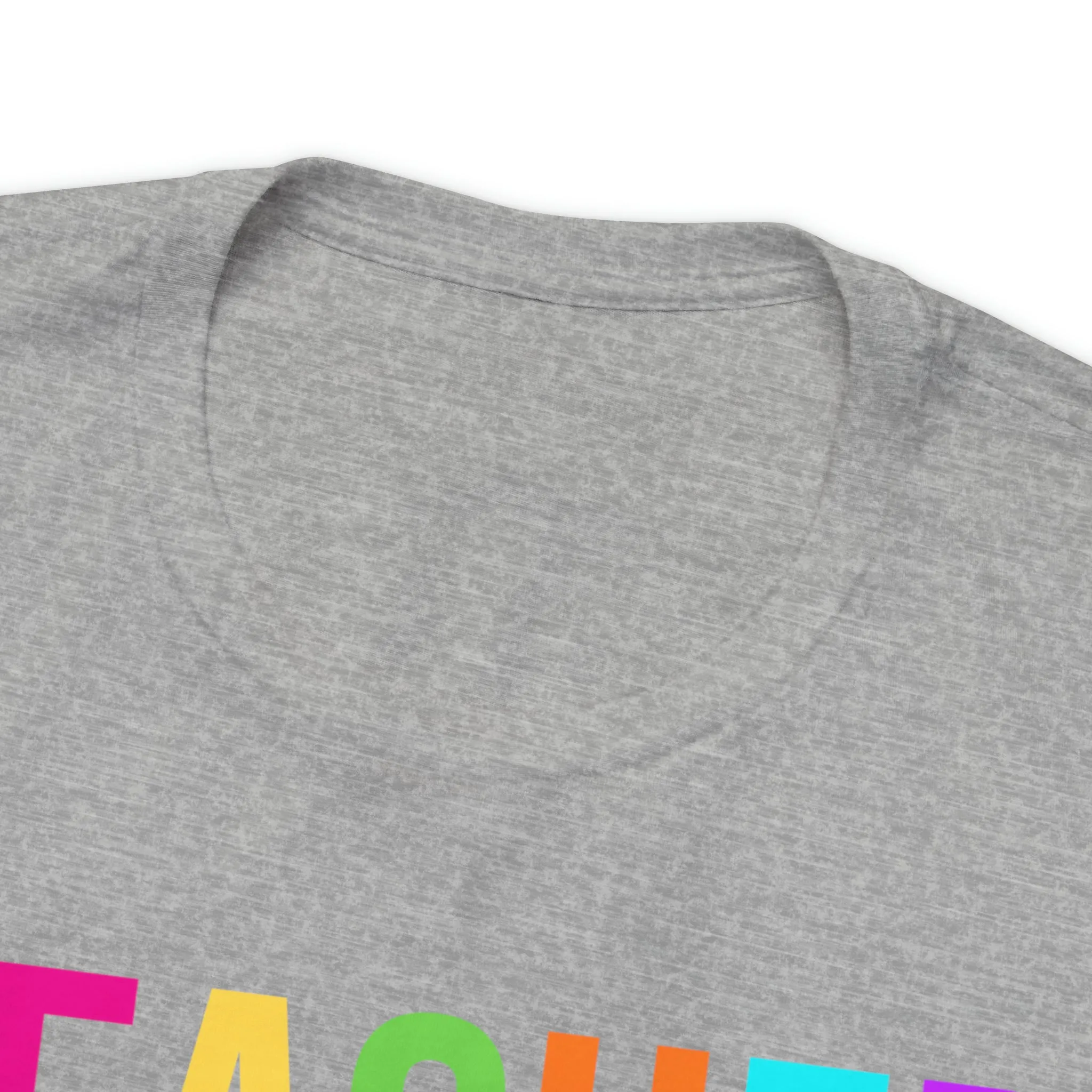 CUSTOM Multicolored Teacher Personalized T-Shirt | Teacher's School Tee |  Bella Canvas 3001 Unisex | School Short Sleeve Tshirt
