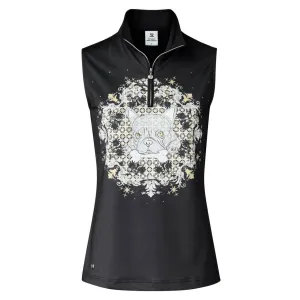 Daily Sports Womens Tamia Black Sleeveless Polo Shirt - BLACK
