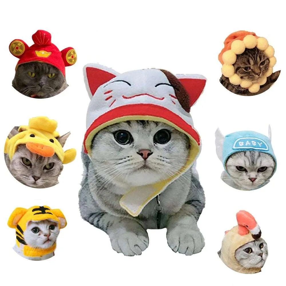 Decorative Cat Head Wear with Adjustable Velcro