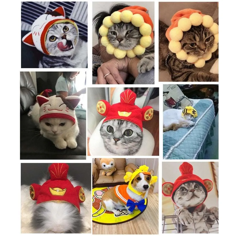 Decorative Cat Head Wear with Adjustable Velcro