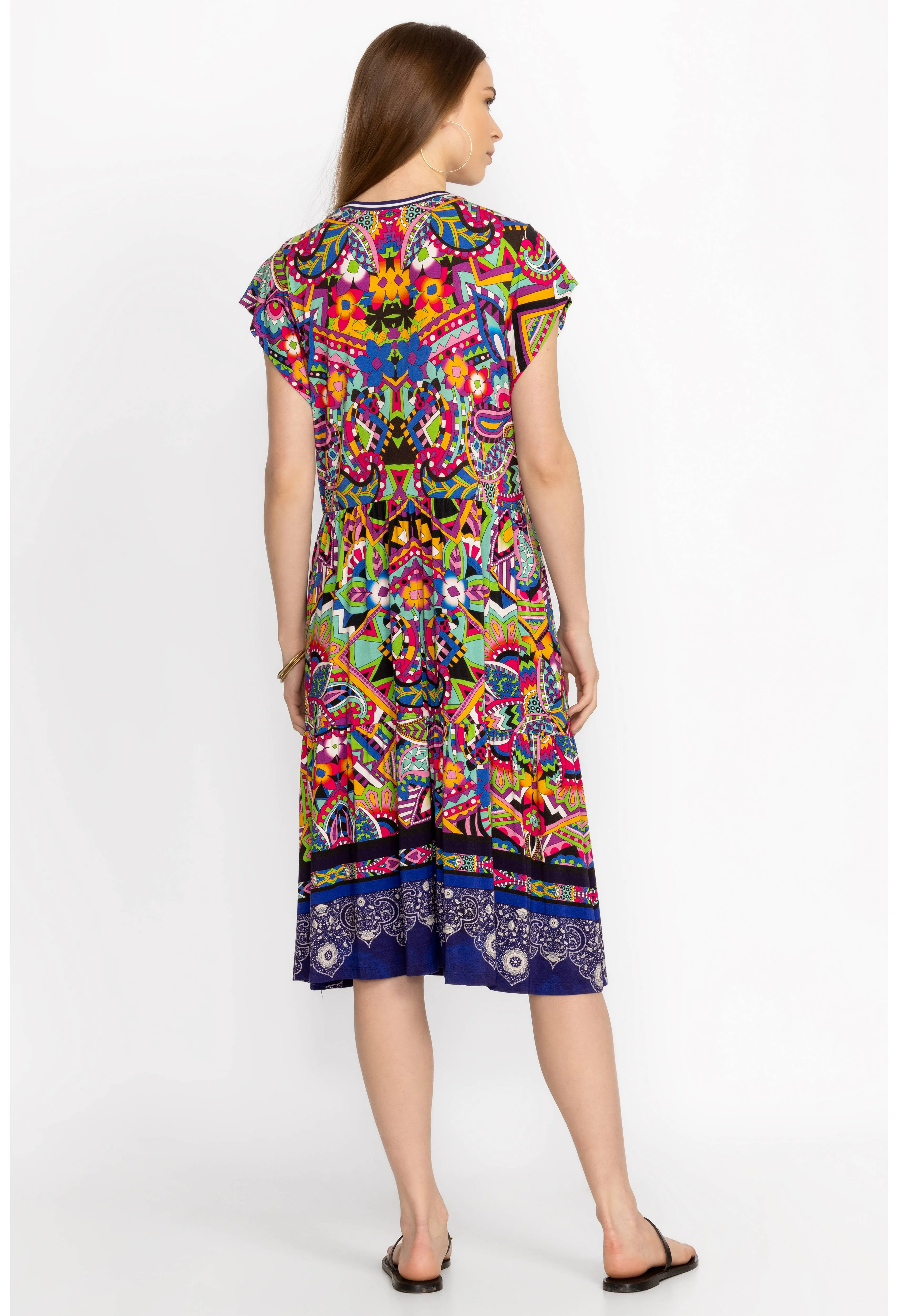Demarne Tiered Tea Length Dress