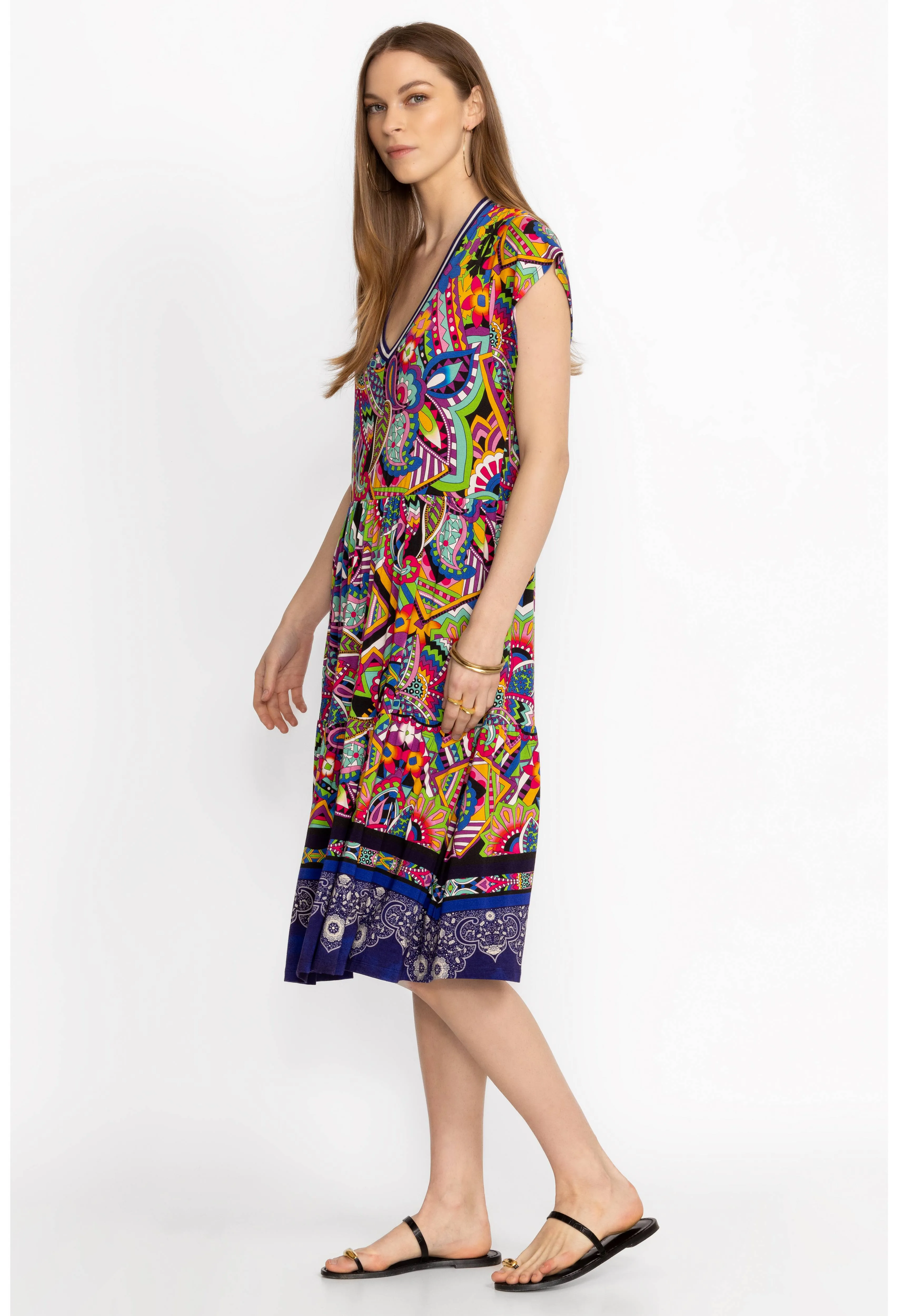 Demarne Tiered Tea Length Dress