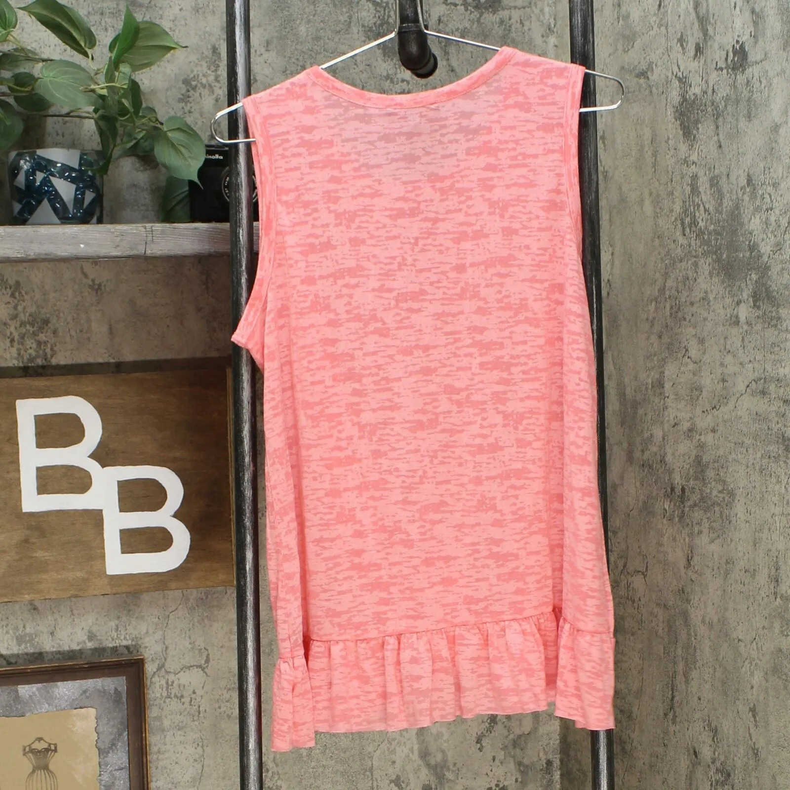 DG2 by Diane Gilman Women's Burnout Crossover Ruffle Tank Top