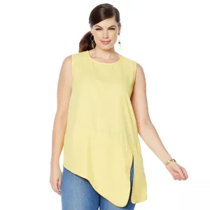 DG2 by Diane Gilman Women's Plus Size Asymmetric Sleeveless Top