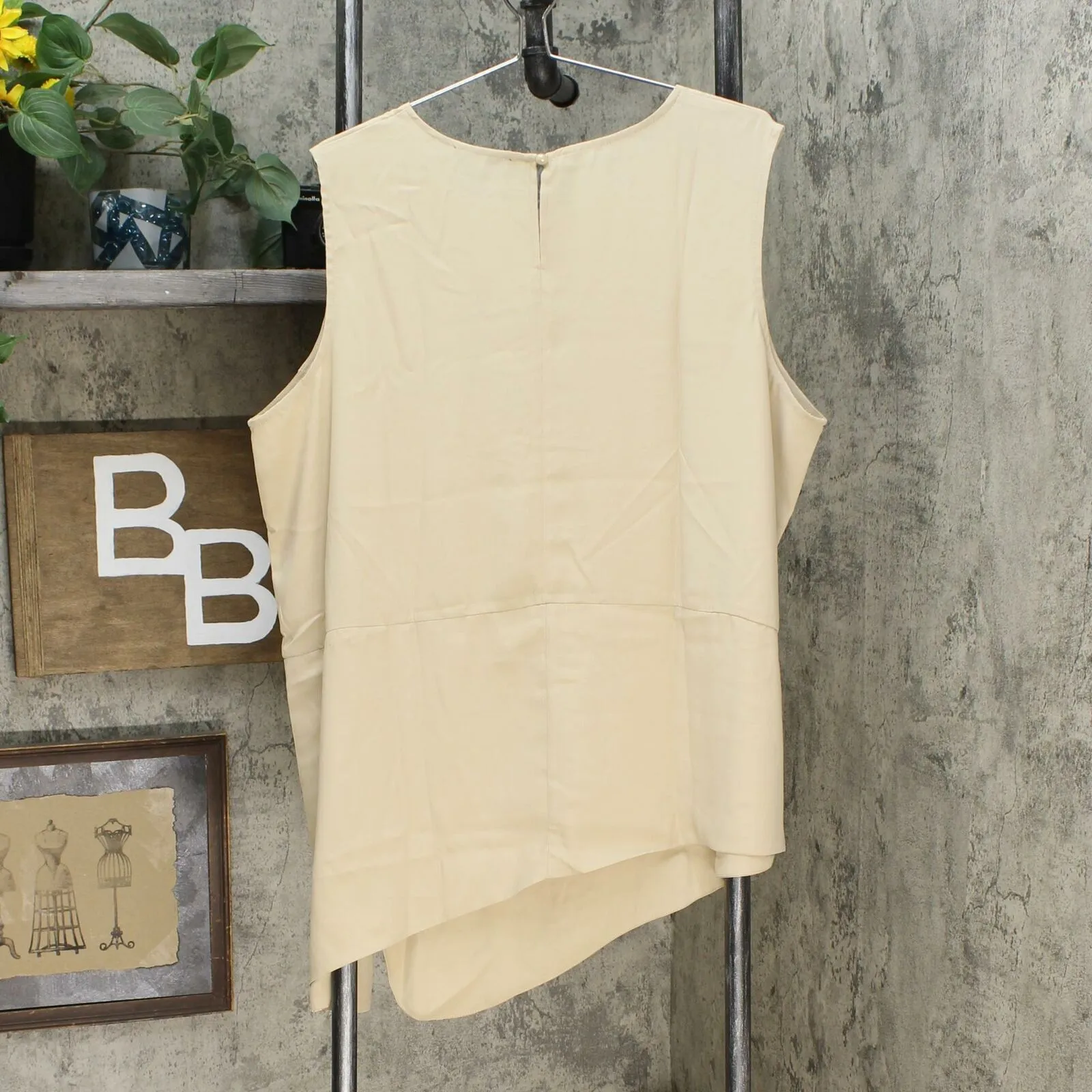 DG2 by Diane Gilman Women's Plus Size Asymmetric Sleeveless Top