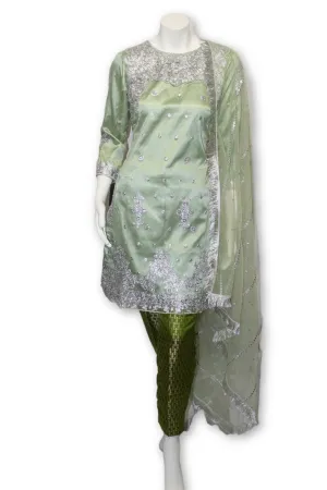 E20 Pakistani Indian 3 Pc Party Wear Net Dress
