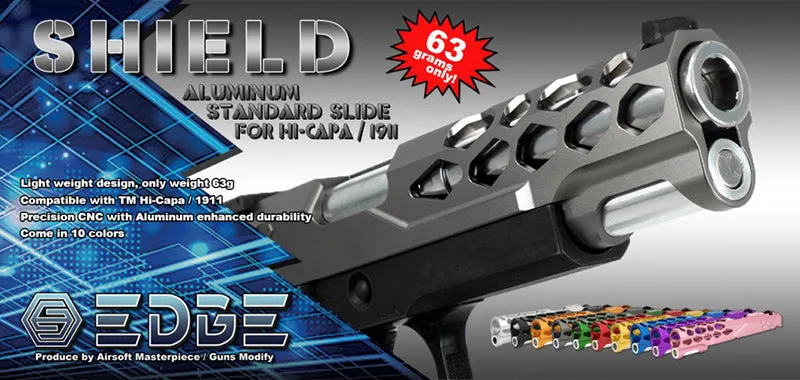 EDGE "SHIELD" Aluminum Standard Slide for Hi-CAPA/1911 (Green)
