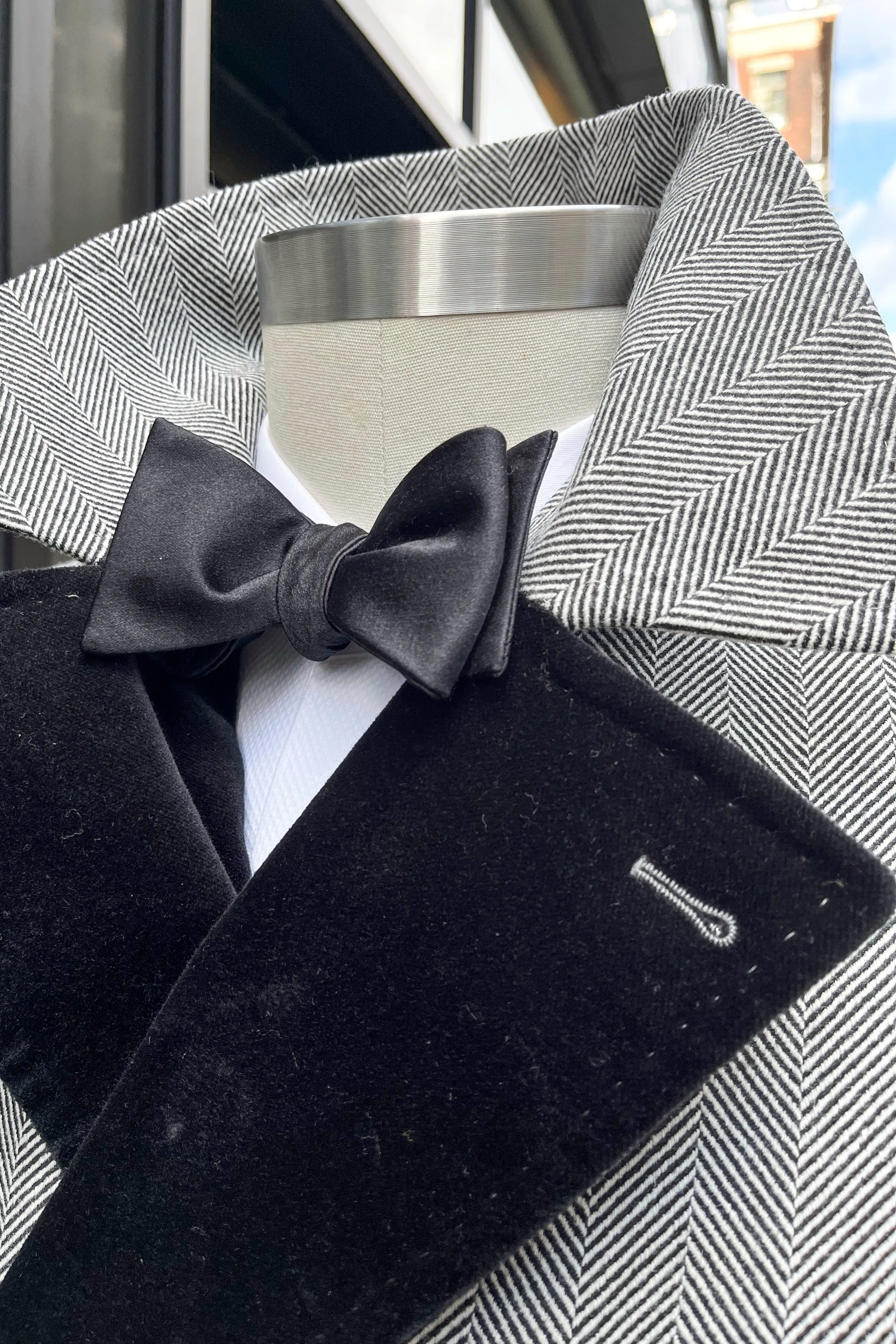 English Herringbone Topcoat with Velvet