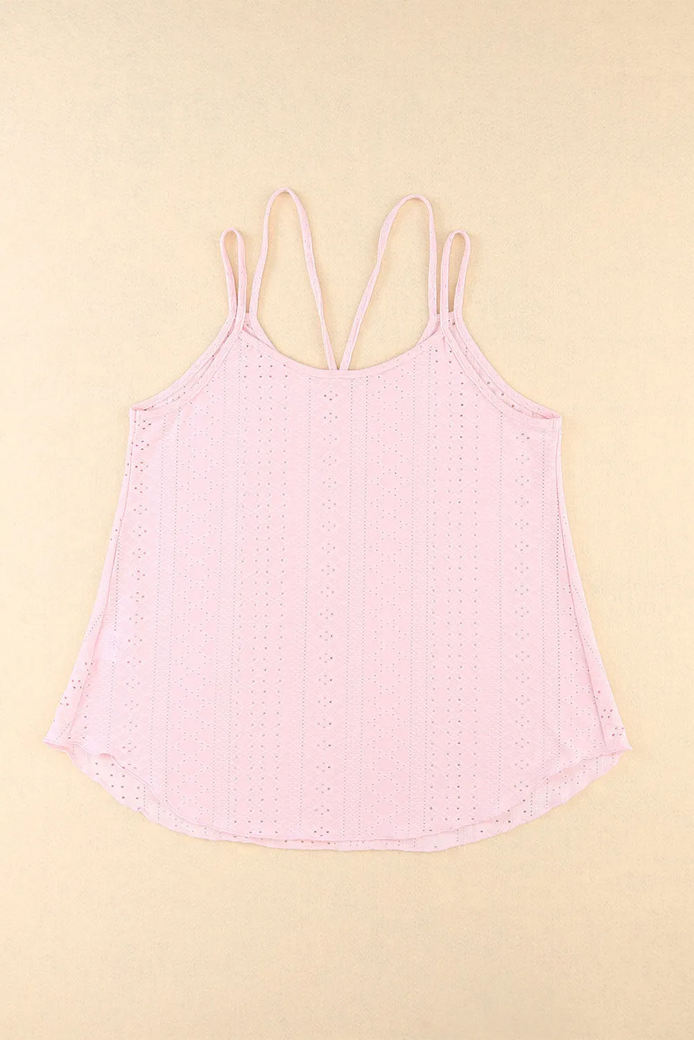 Eyelet Strappy Scoop-Neck Tank Top