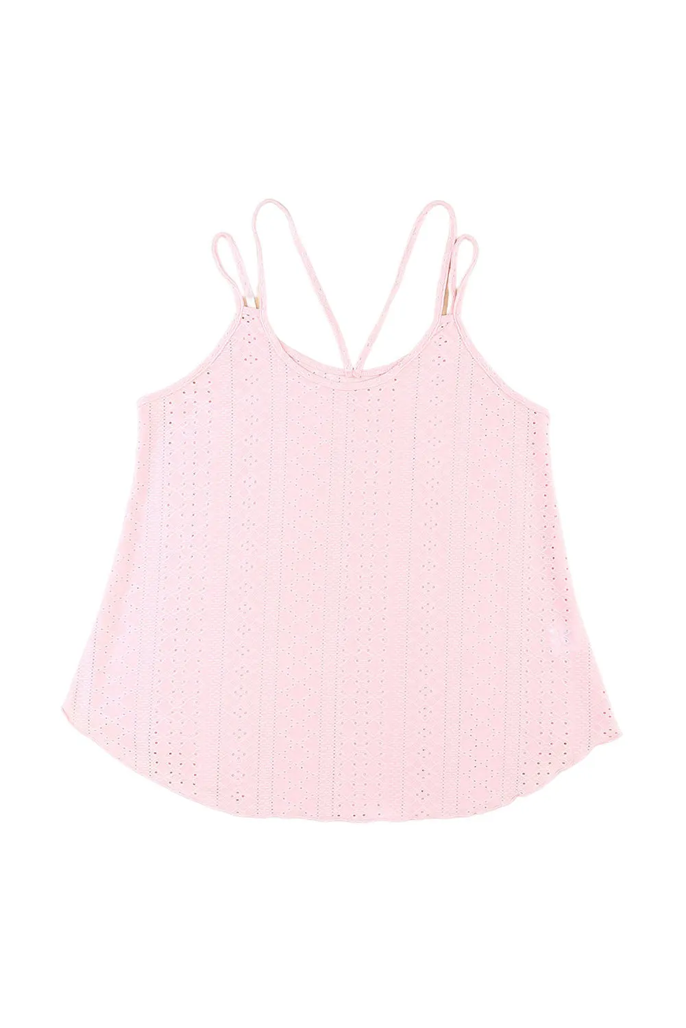 Eyelet Strappy Scoop-Neck Tank Top