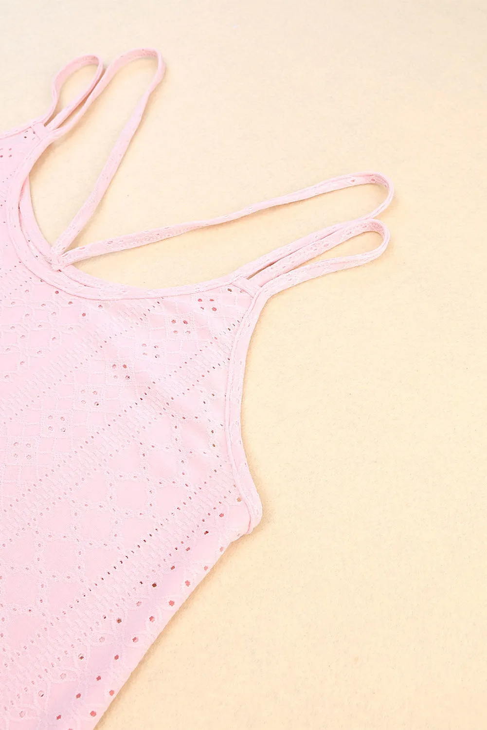 Eyelet Strappy Scoop-Neck Tank Top