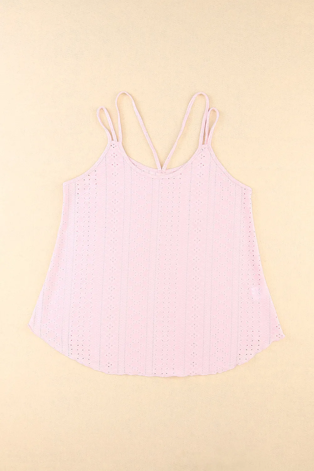Eyelet Strappy Scoop-Neck Tank Top