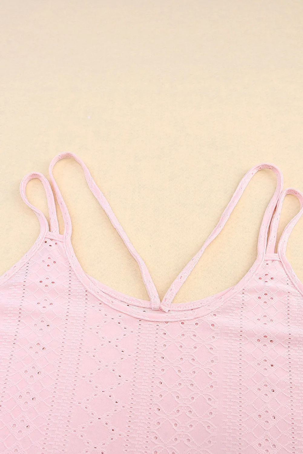 Eyelet Strappy Scoop-Neck Tank Top