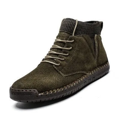 Faux Suede Leather Men Boots Warm Winter  Breathable Winter Shoes