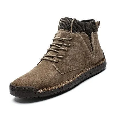 Faux Suede Leather Men Boots Warm Winter  Breathable Winter Shoes