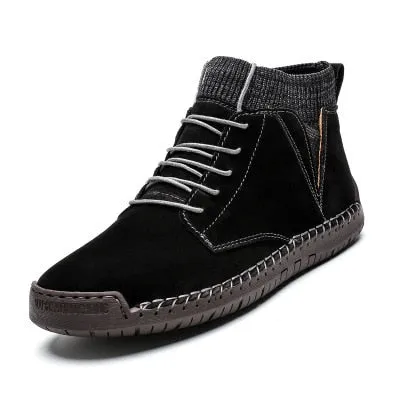 Faux Suede Leather Men Boots Warm Winter  Breathable Winter Shoes