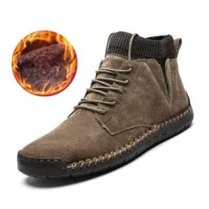 Faux Suede Leather Men Boots Warm Winter  Breathable Winter Shoes