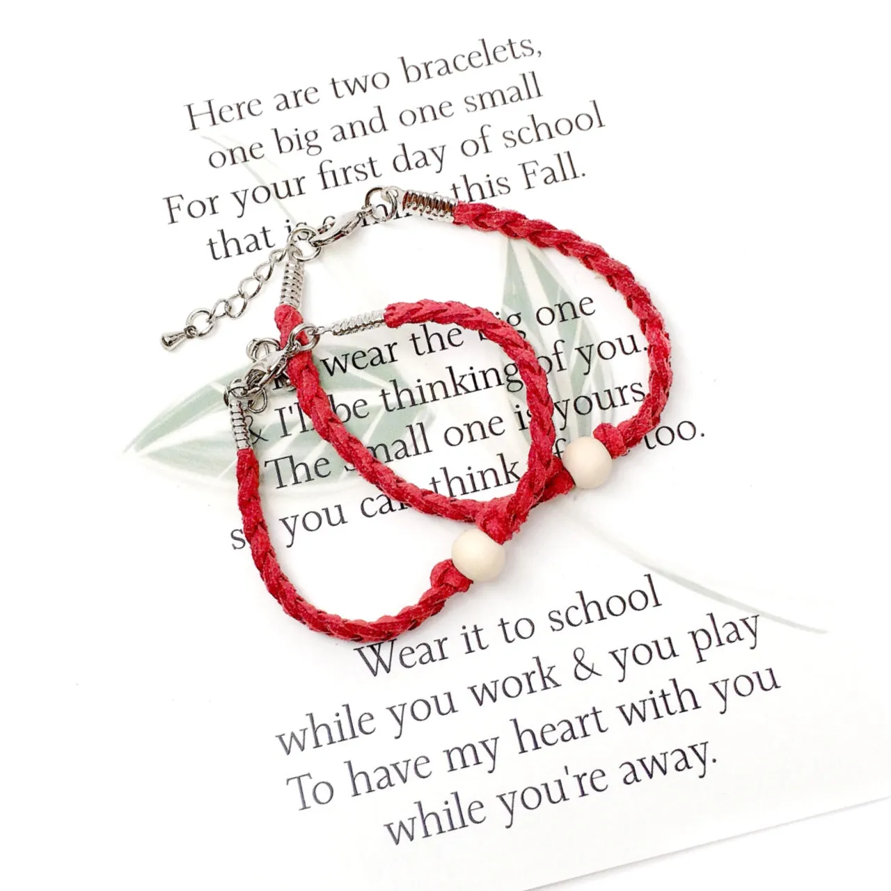 First Day of School Comfort Matching Wood Bead Bracelets