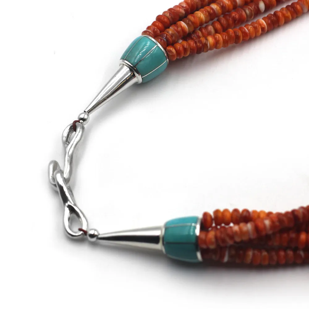 Five Strand Spiny Oyster Shell Necklace