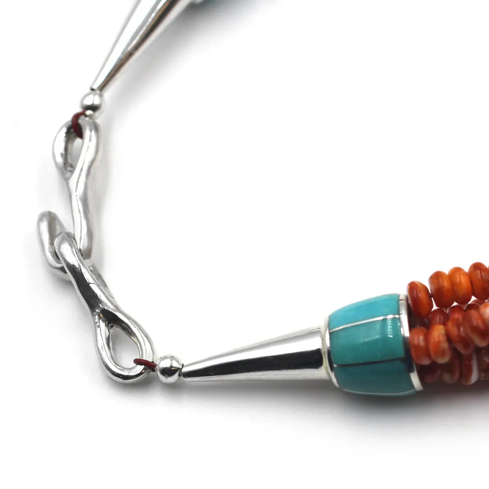 Five Strand Spiny Oyster Shell Necklace
