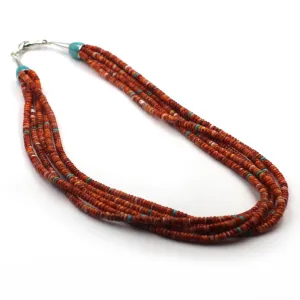 Five Strand Spiny Oyster Shell Necklace
