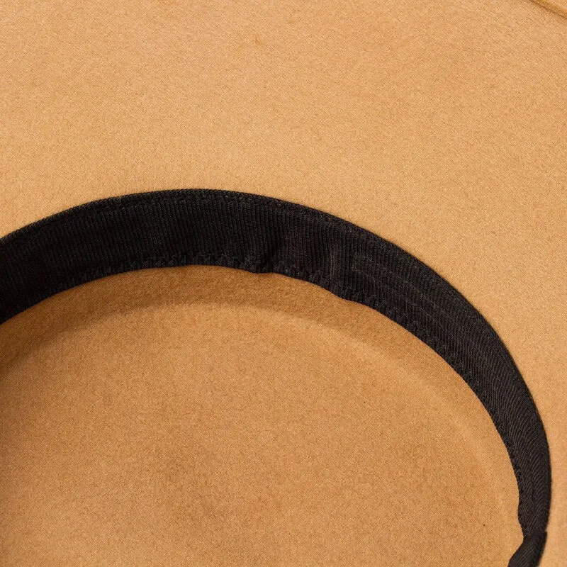 Flat Top Big Brim Woolen Catwalk Hat