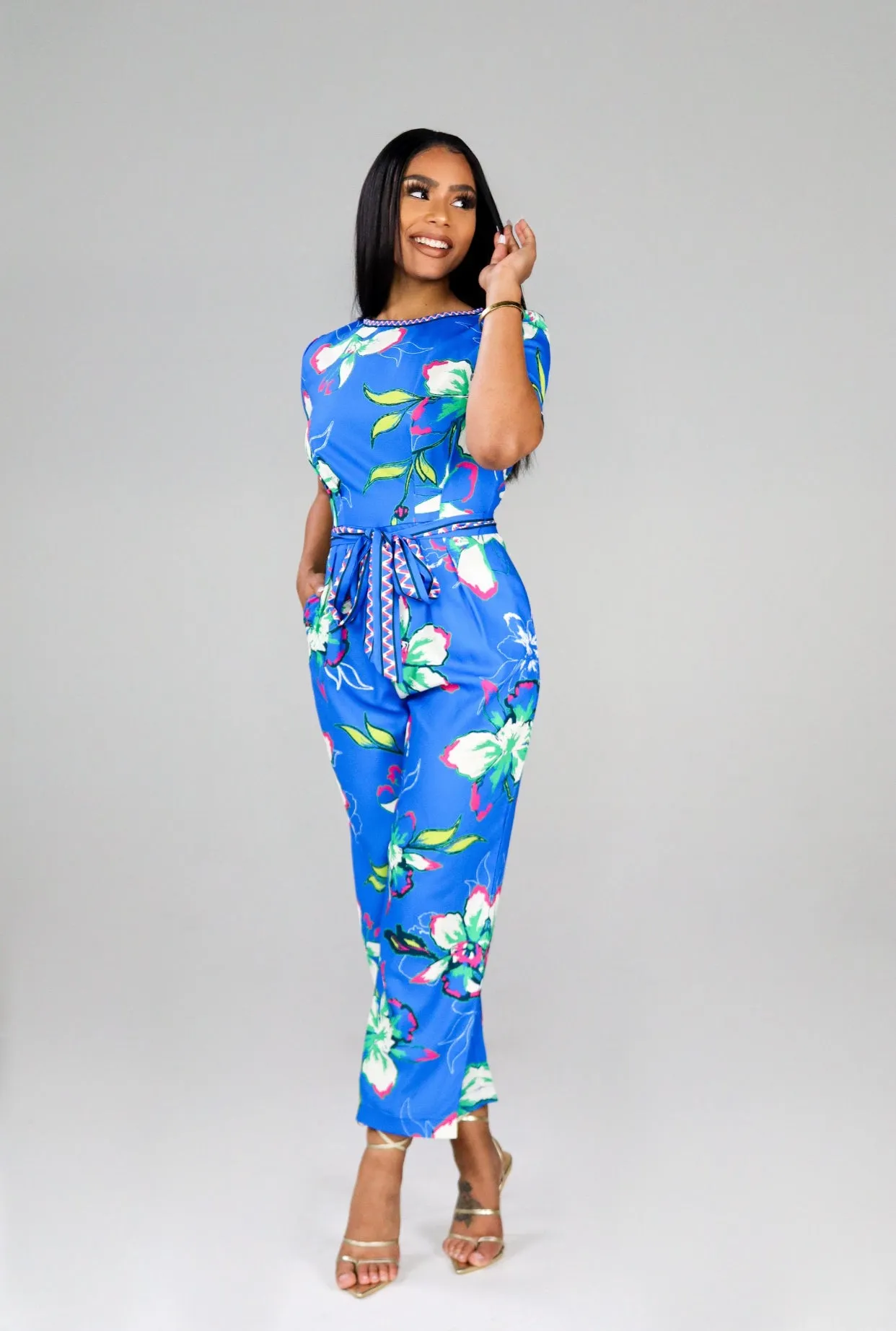 FLORAL PRINT JUMPSUIT FINAL SALE