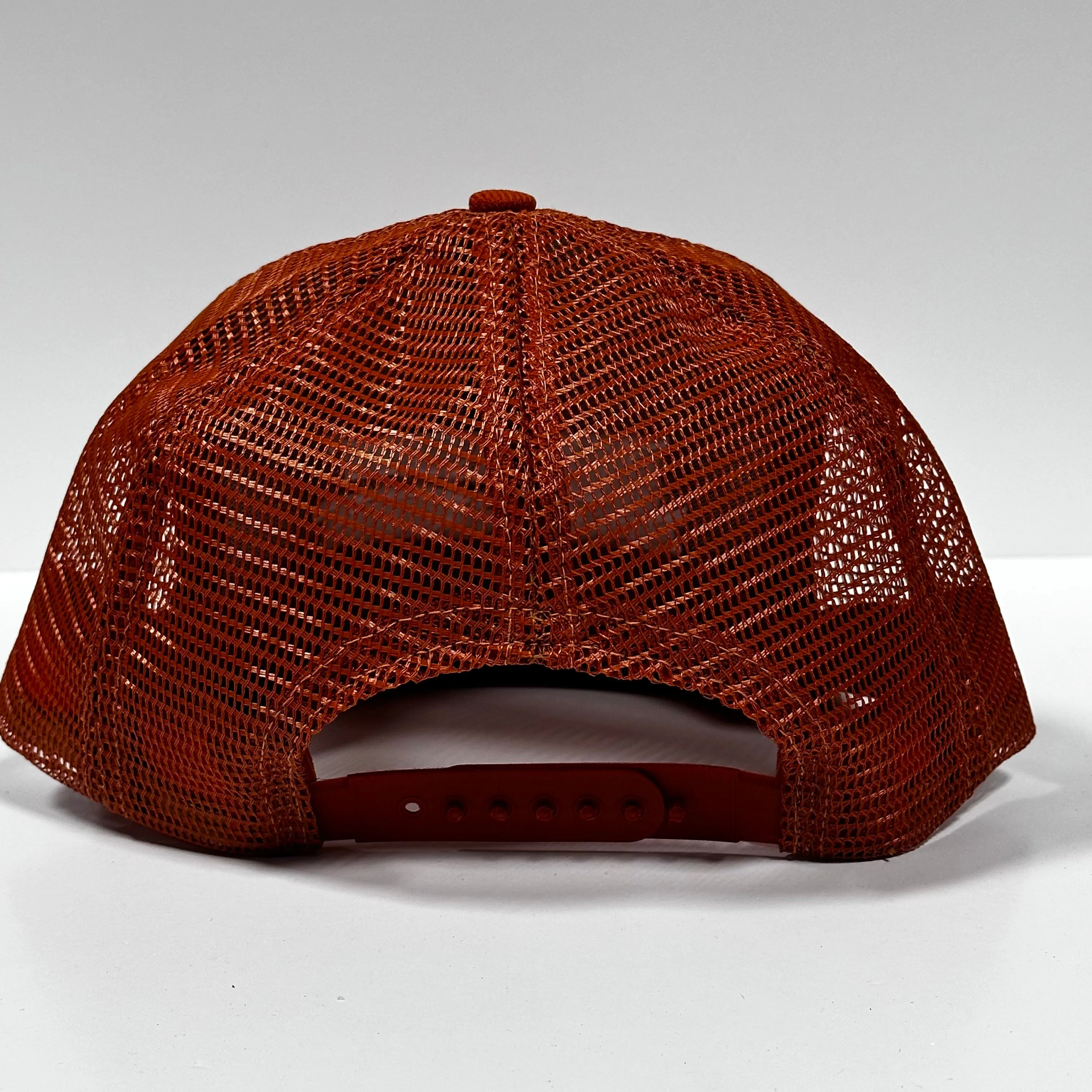 Fn Truckin white on Vintage Burnt Orange Mesh Trucker Snapback Hat Cap Custom Embroidery
