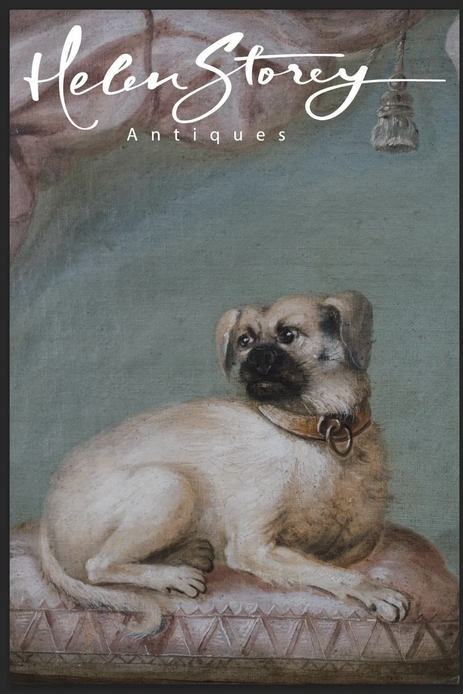 French School 18th Century Pug Oil on Canvas