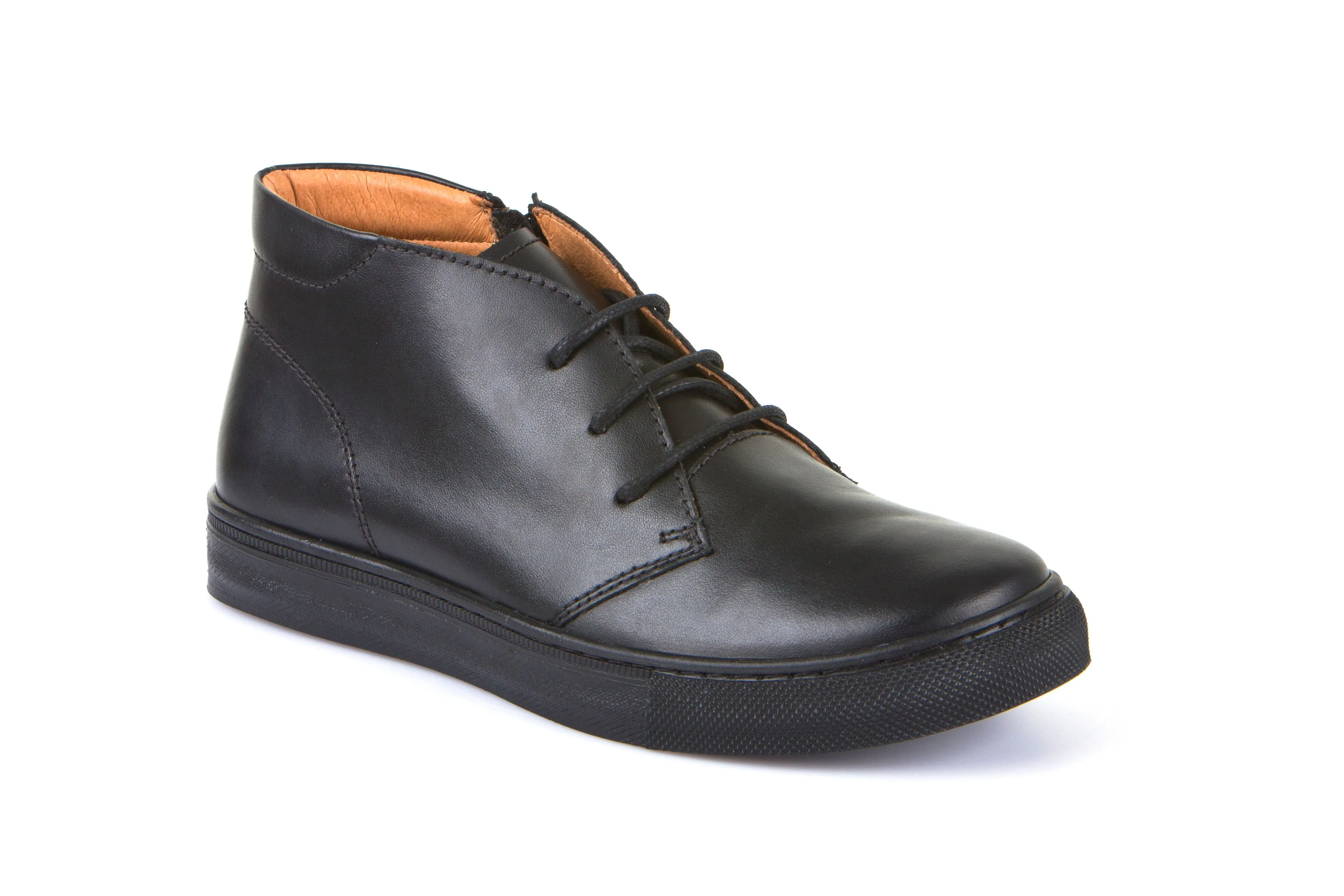 Froddo Ankle Boot Black Leather School Shoe with side Zip