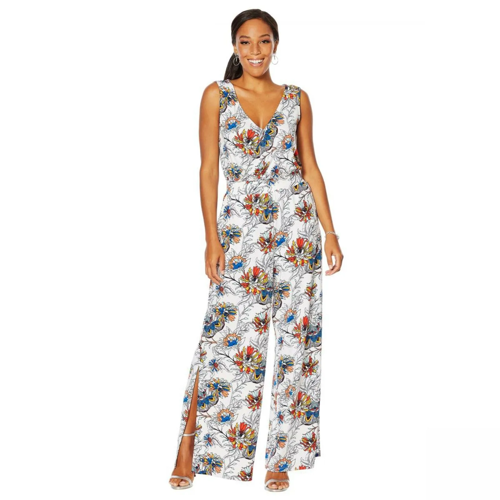 G by Giuliana Women's Surplice Knit Jumpsuit